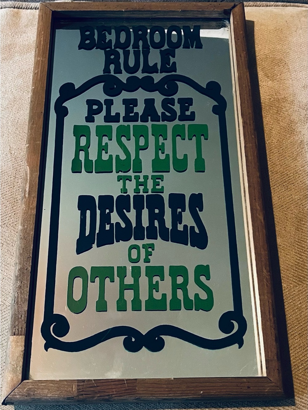 Vintage 1960 s Bedroom Rule Wall Sign